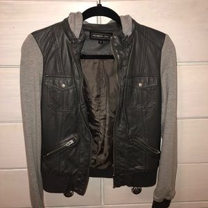 Gray Members Only Vegan Leather Jacket - UO